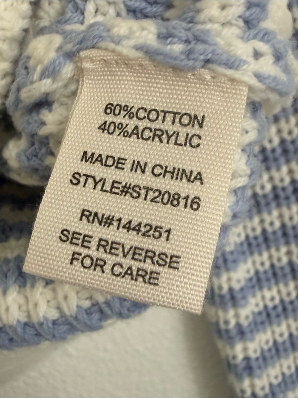 Jessica Simpson Blue and White Striped Knit Quarter-Zip Sweater Coastal XS NWT - Picture 8 of 9